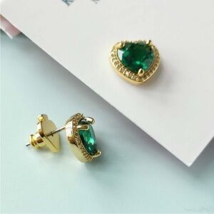 Kate Spade pavé Emerald Heart studs